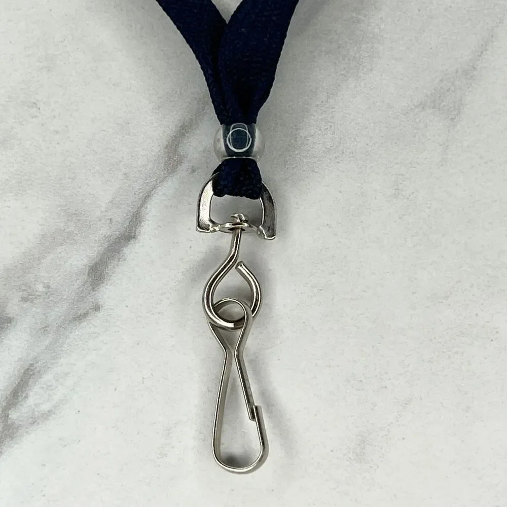 Navy Blue ID Badge Holder Lanyard Necklace